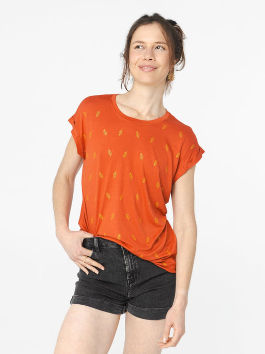 T-shirt Lisbonne - Corail feuille