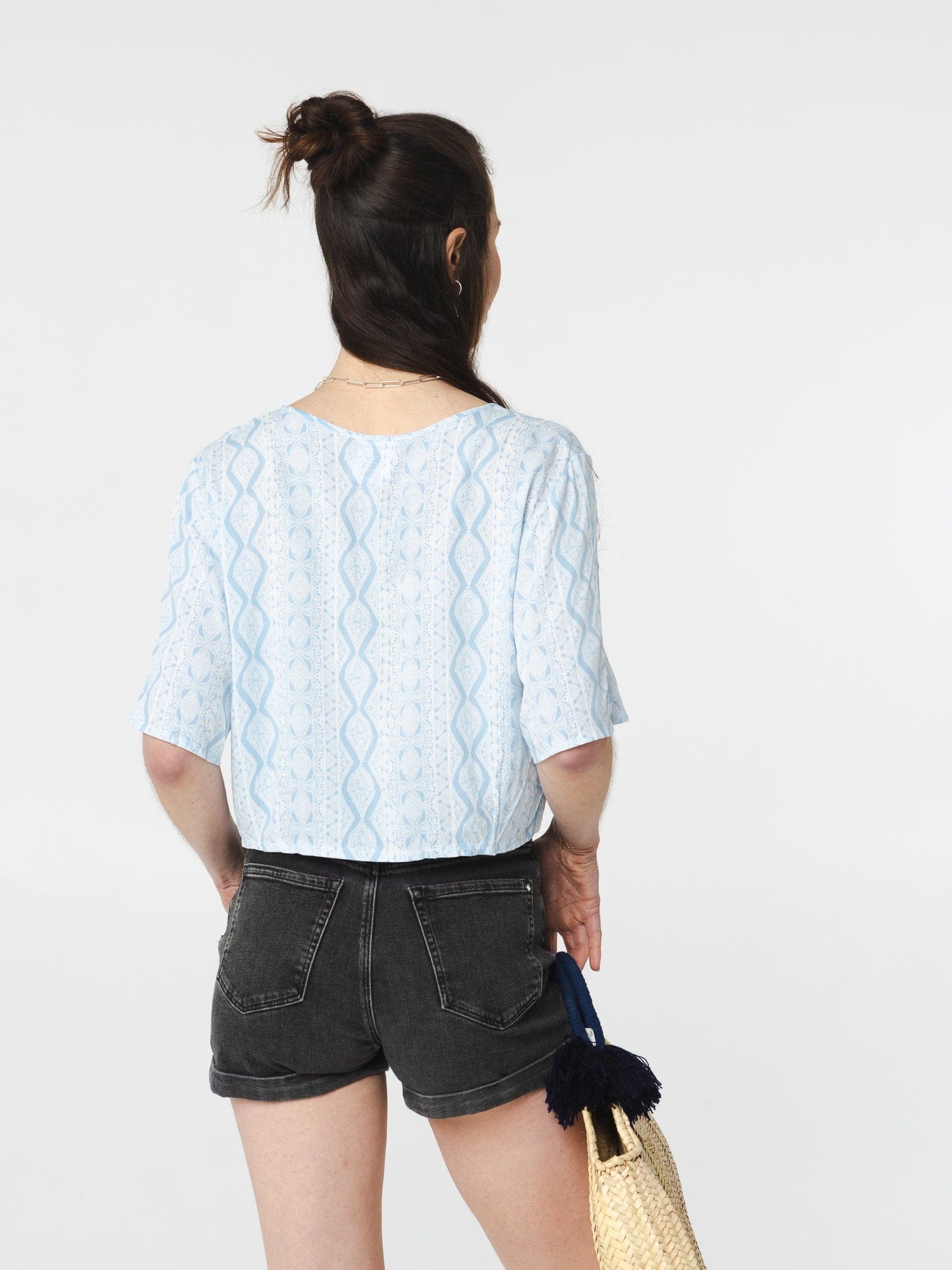 Pivoine blouse - Sky pattern