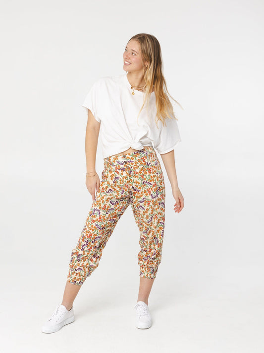 Pantalon Bombay - Fleuri orangé